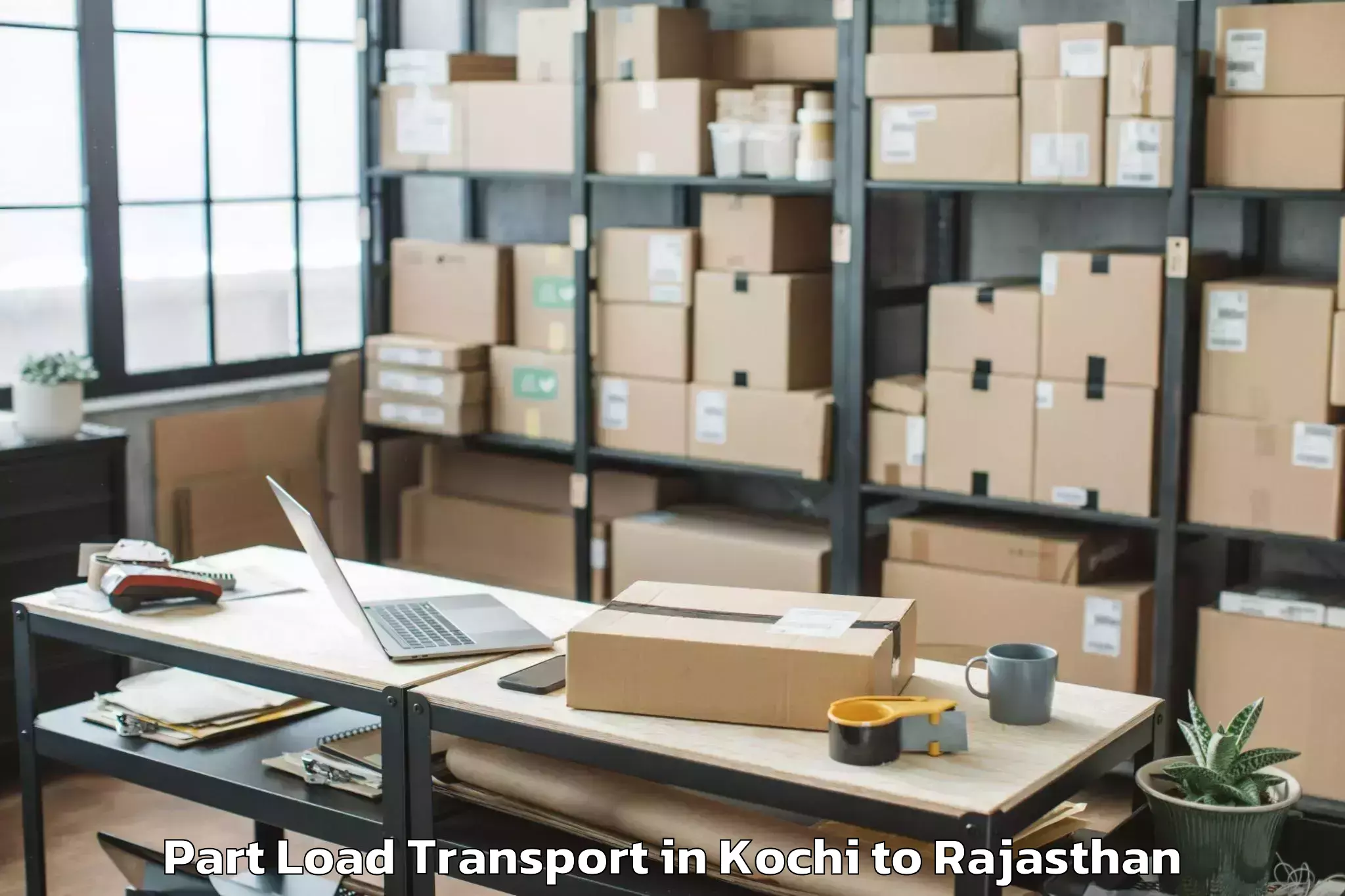 Book Kochi to Kherwara Part Load Transport Online